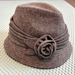 San Diego Hat Co herringbone Women's Hat with Floral Accent